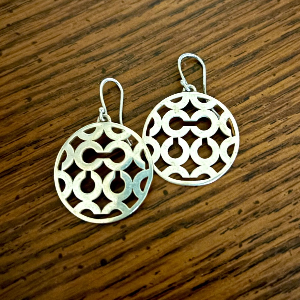 Coach cut out “C” earrings